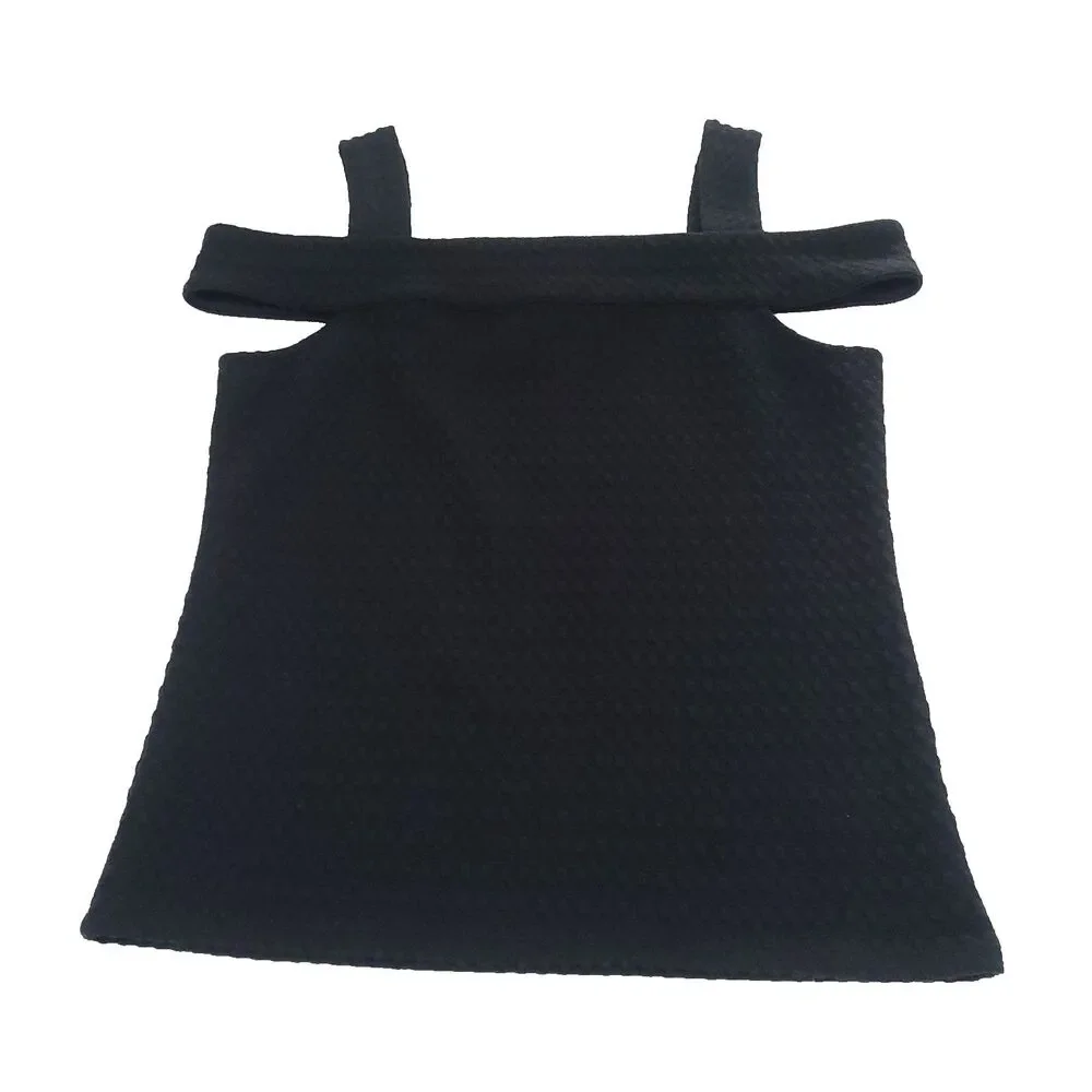 Textured Knit Square‎ Neck Michael Kors Top M Black Chunky Straps Career Goth